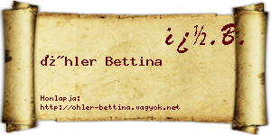 Öhler Bettina névjegykártya